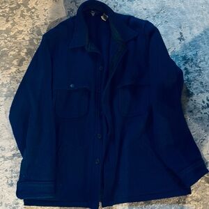 Vintage XL Woolrich Men's Deep Blue Shirt Jacket